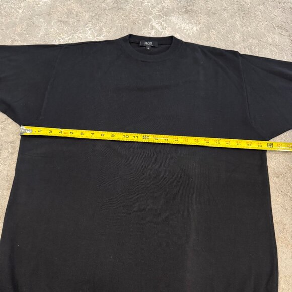 Raffi Linea Uomo Men's Knit Sweater Top Shirt ITALY Large Cotton Black Pullover - Picture 4 of 16